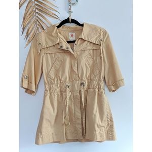 ANTHROPOLOGIE Tulle Utility Short Sleeve Jacket